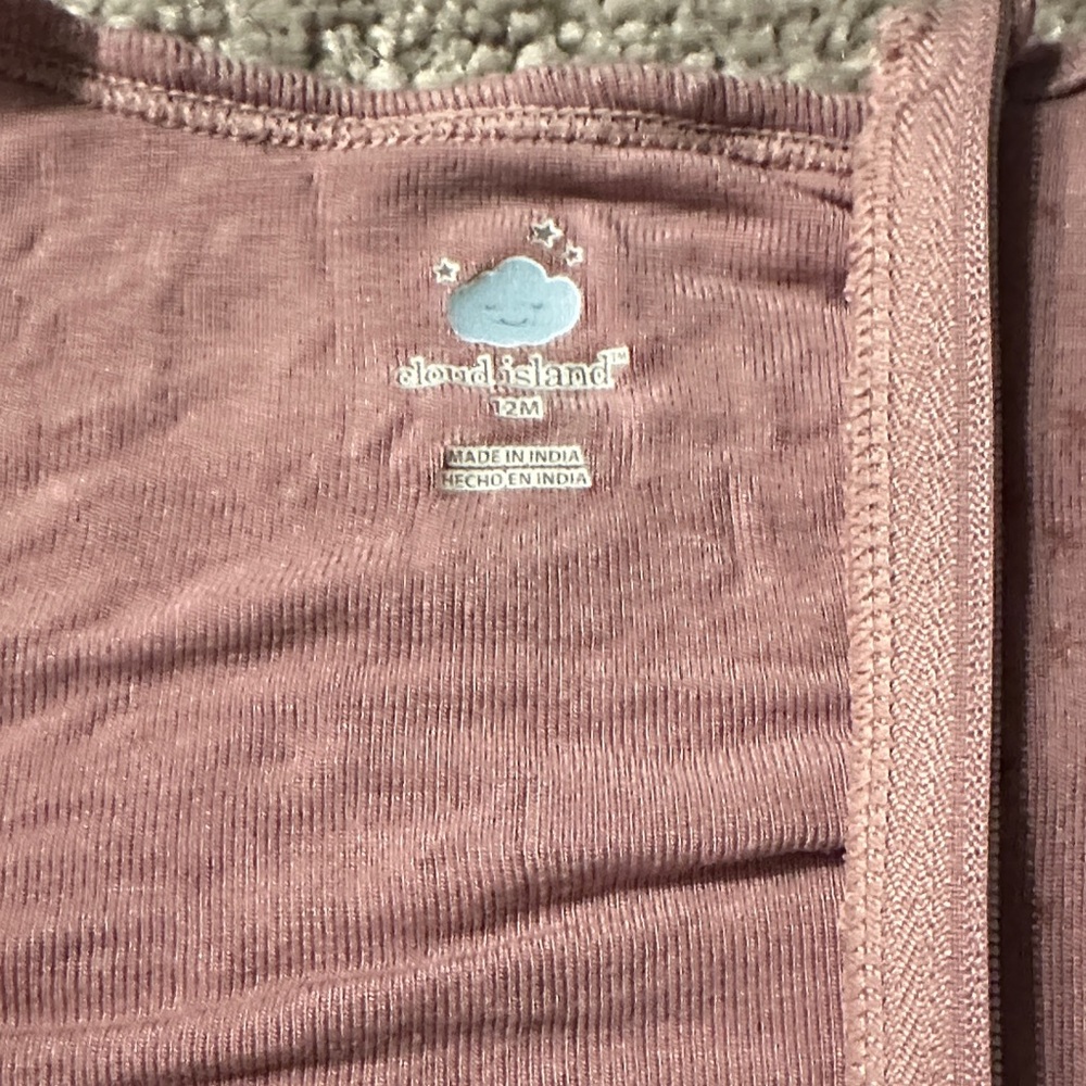 Cloud Island Mauve One Piece Footie - Picture 2 of 2